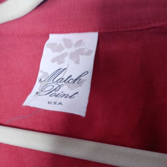 Match point linen button down tops size small - Picture 3 of 5